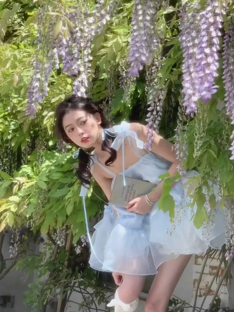 French ballet style dopamine outfit Disney princess skirt puffy suspender dress summer R1643