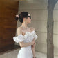 Birthday dress high-end party dress high-end niche one-shoulder tube top dress R1777