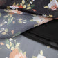 Black small flying sleeve slim floral long skirt 2025 new holiday style French retro dress R0048