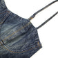 2025 new retro denim cake skirt hot girl French sexy tube top suspender dress female summer design R0063