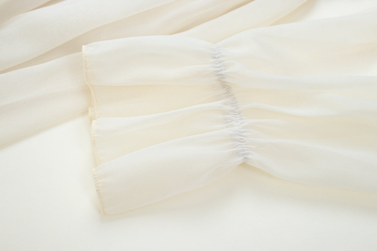 Gentle style 2025 new spring and autumn waist fairy long-sleeved dress R0034