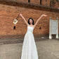 Beach dress suspenders backless dress temperament long skirt holiday style R1565