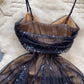 French style sweet little dress with pleated mesh suspenders R2291