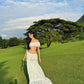 White tube top hot girl top feminine skirt two-piece set for beach vacation R1578