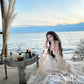 Island style seaside vacation halter neck backless dress Bohemian beach dress R1579