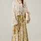 Han element retro floral lace stitching suspender dress holiday long dress R1973