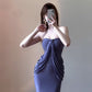 Show figure purple strapless tube top dress new sexy slim hip skirt R0518