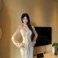 Gentle style temperament square neck dress shows figure sexy slim hip dress R0517