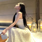Elegant and decent skirt exquisite lace vest large swing skirt waist dress R0711