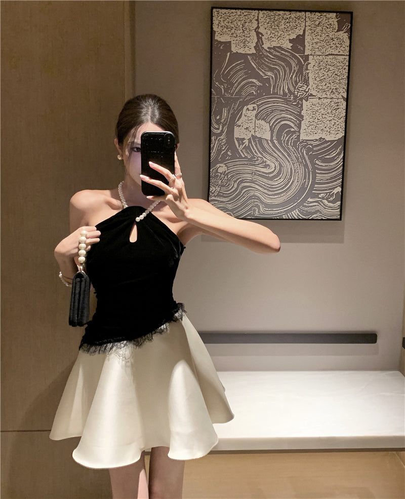 Birthday party small dress skirt niche princess tutu skirt halter neck dress R1818