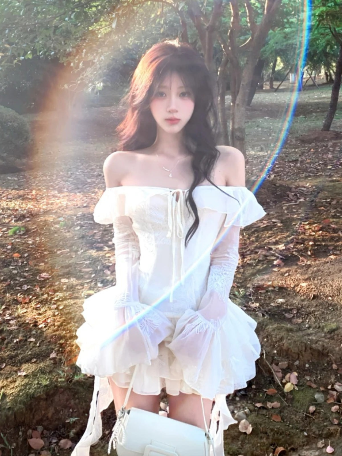 Summer New French One Shoulder Skirt Sweet Heavy Industry Ribbon Irregular Dress Short Skirt Homecoming Dress R2998