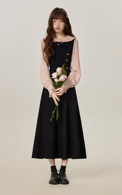 Temperament gentle style fake two-piece dress 2025 new women's dress R1939