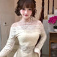Gentle style lace one-shoulder dress beautiful waist slim hip skirt 2025 new R0855
