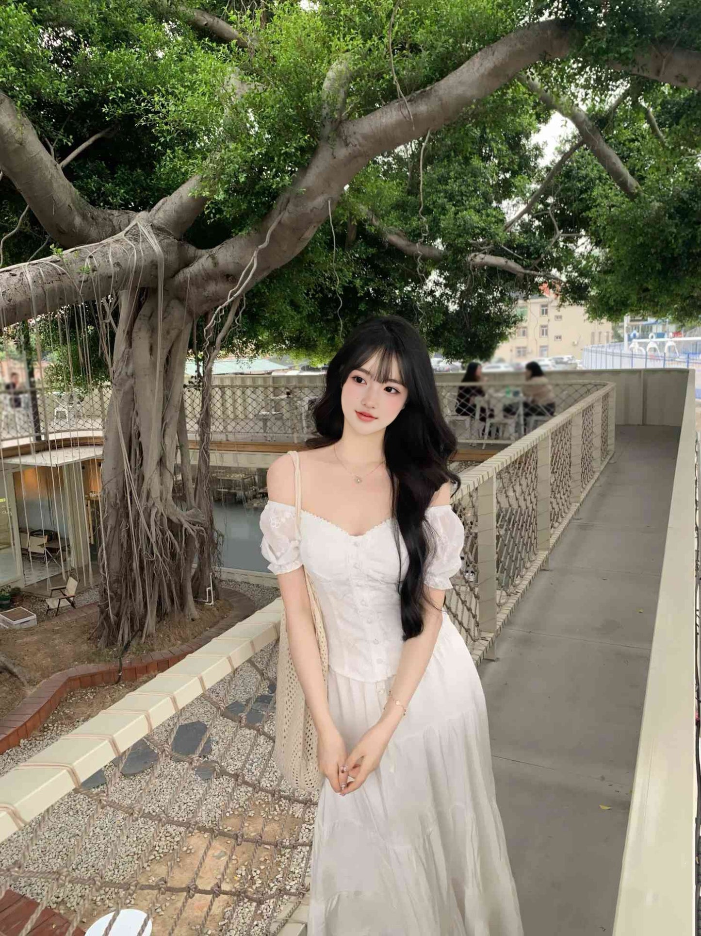 Summer beautiful outfit set white one shoulder top a line skirt two piece set R0854