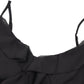 Tipsy sweet wine ruffled suspender skirt 2025 new slim black long dress Hepburn style R0092
