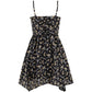 2025 black floral dress irregular tea break skirt short skirt hot girl waist suspender skirt R0099