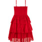 Whitening little red dress suspender dress new style ruffled high-grade waist short skirt R0085