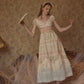 French court style empire dress printed lace dress cotton R5072