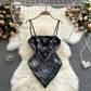 Women's tops with a design sense, niche print, bellyband, backless, slim and versatile camisole R2190