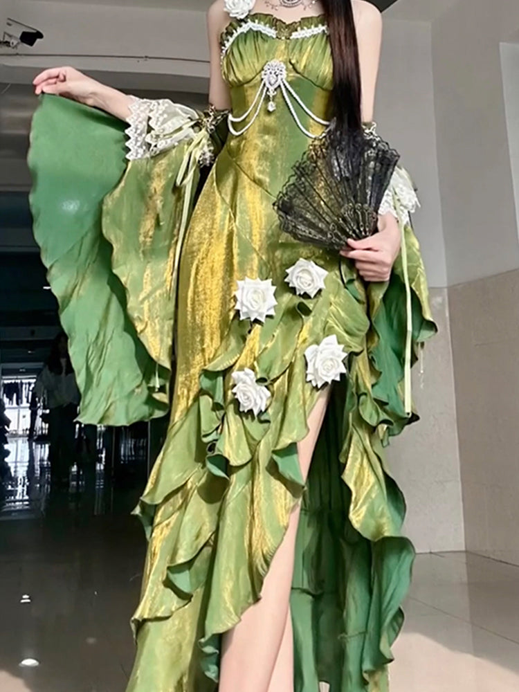 Atmosphere wear niche design rose birthday evening dress suspender fishtail skirt R1668