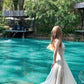 Mint green mesh dress fairy holiday lace summer suspender long dress new style R3873