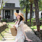 French romantic floral dress women's summer unique beautiful long dress R3870