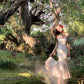 Summer fishtail design floral long skirt with suspenders for holiday R3868