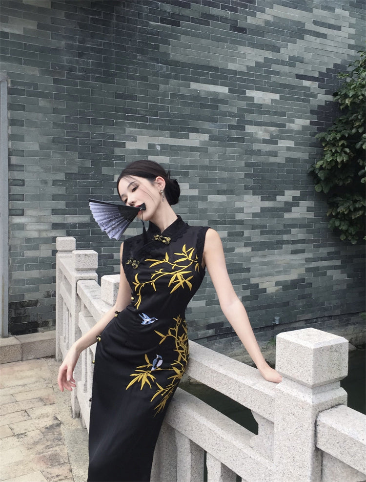 Beautiful young cheongsam 2025 new high-end new Chinese style sleeveless dress R1810