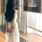 Holiday French style white suspender dress niche design slim fit fairy long dress R1812