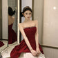 Birthday party small dress skirt high-end niche princess skirt tutu skirt red tube top dress R1814