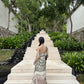 Travel wear seaside vacation retro print halter dress bohemian loose beach dress R1609