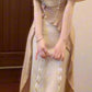 Retro ruffled two-piece dress with gentle temperament, slim waist and hip skirt R0647