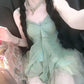 Summer beautiful suit green suspender top a-line skirt two-piece suit 2025 R0851