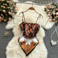 Women's tops with a design sense, niche print, bellyband, backless, slim and versatile camisole R2190
