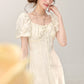 French style high-grade apricot dress women's new style small long skirt R1972