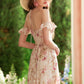 French romantic vacation long dress floral seaside halter dress summer R5108