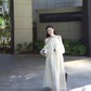 Off-the-shoulder dress, relaxed French long skirt R0552