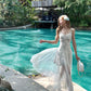Mint green mesh dress fairy holiday lace summer suspender long dress new style R3873