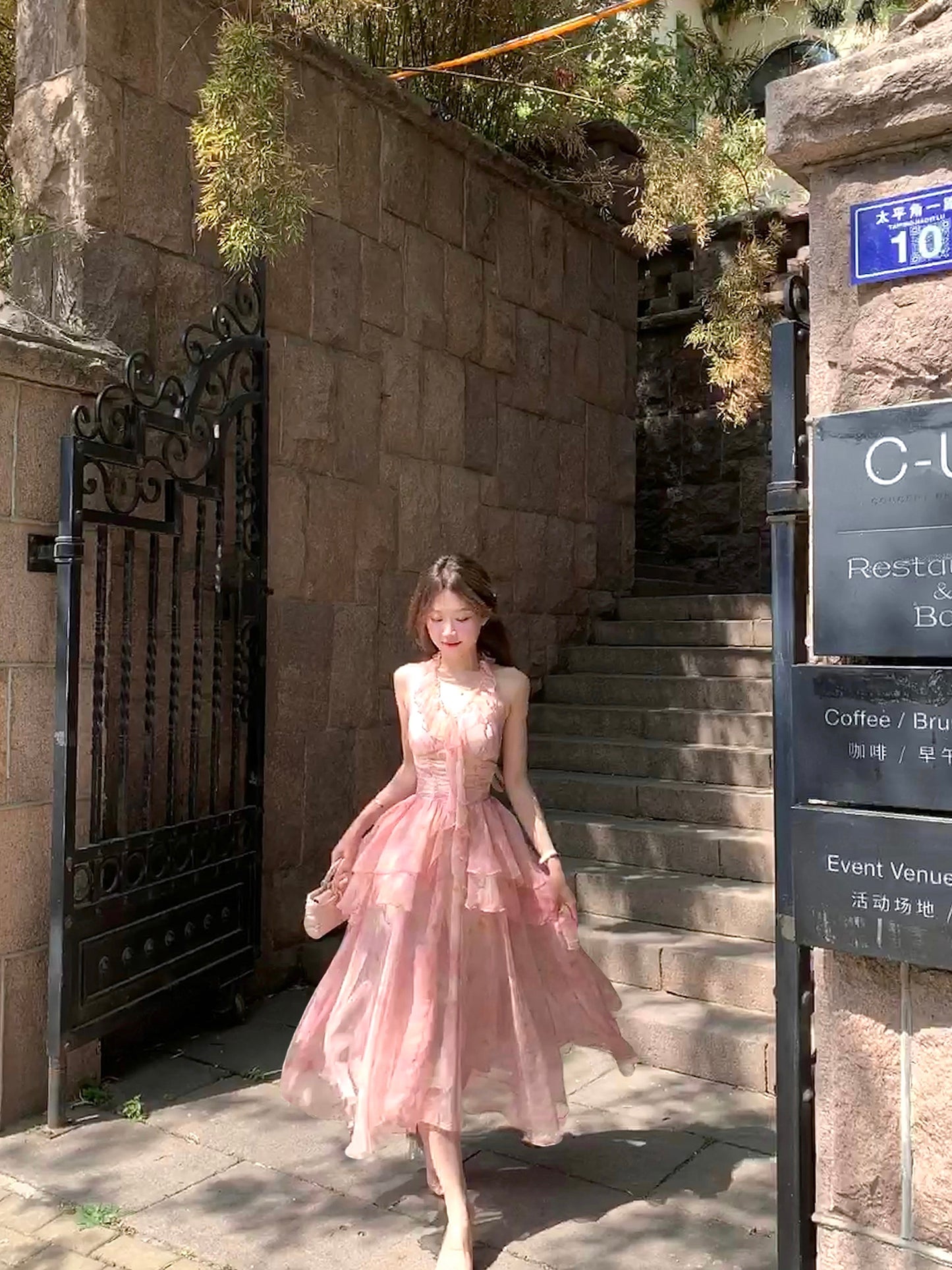 Holiday fairy floral dress beautiful summer long dress R3871