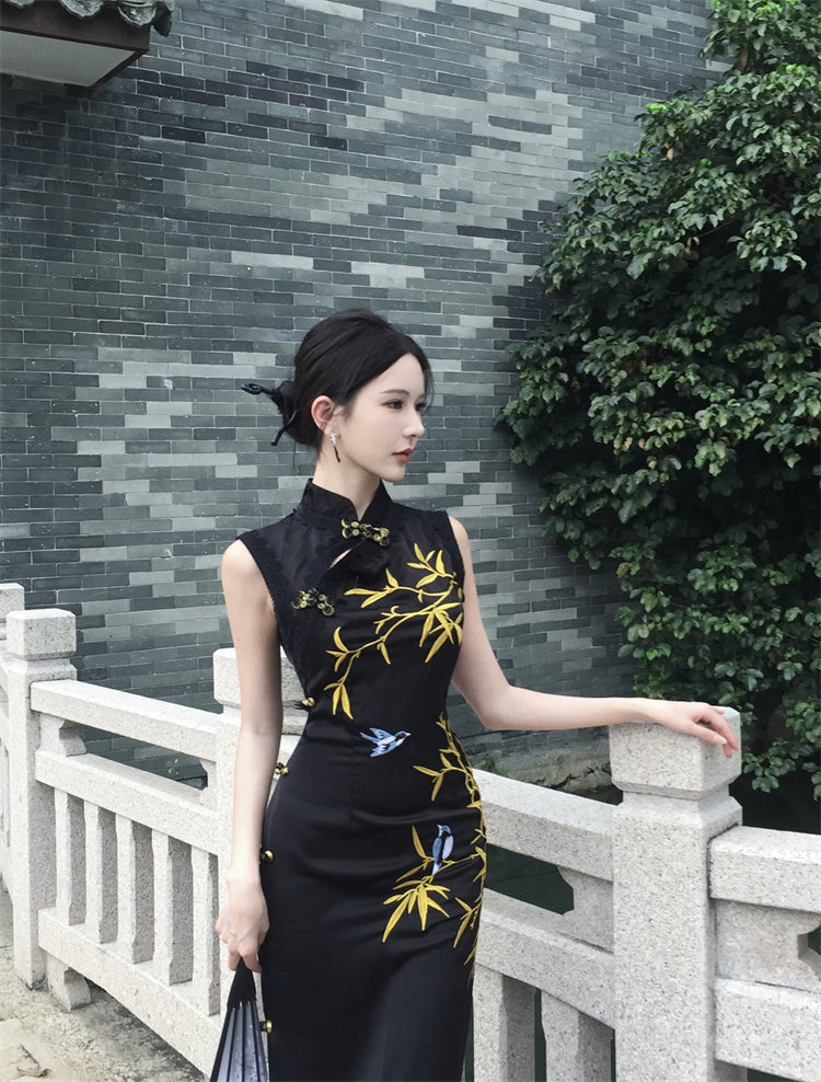 Beautiful young cheongsam 2025 new high-end new Chinese style sleeveless dress R1810