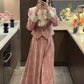 French gentle Chanel style suit skirt high-end suit jacket large swing skirt skirt two-piece suit R1638