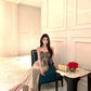 Temperament exquisite tube top halter neck dress beautiful waist hip skirt R0858