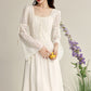 French gentle style white dress female temperament beautiful fairy long dress R1950