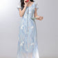 Temperament gentle style floral dress beautiful dress for seaside vacation R1945