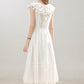 2025 summer new French gentle style white dress women's waist long skirt R1946