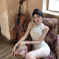 Birthday party small dress skirt high-end temperament heavy sequin halter neck dress R1768