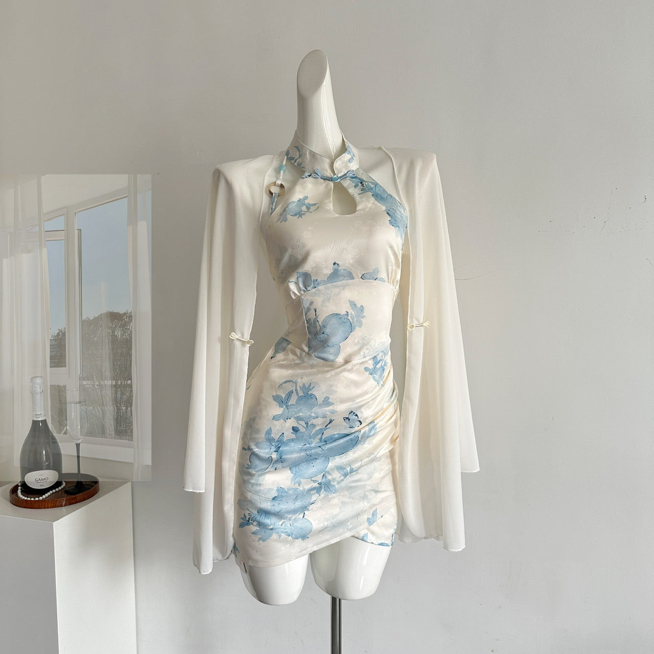 Fallen Flowers for Faith 2025 Temperament Ancient Style Printed Fairy Dress R2069