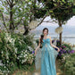 Beautiful unique green tube top casual wide leg pants two piece suit 2025 R0780