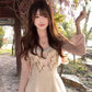 Flower suspender dress gentle and sweet style temperament waist A-line short skirt R0812