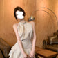 Goddess filter high-grade satin top ruffled skirt two-piece suit female summer new style R0082